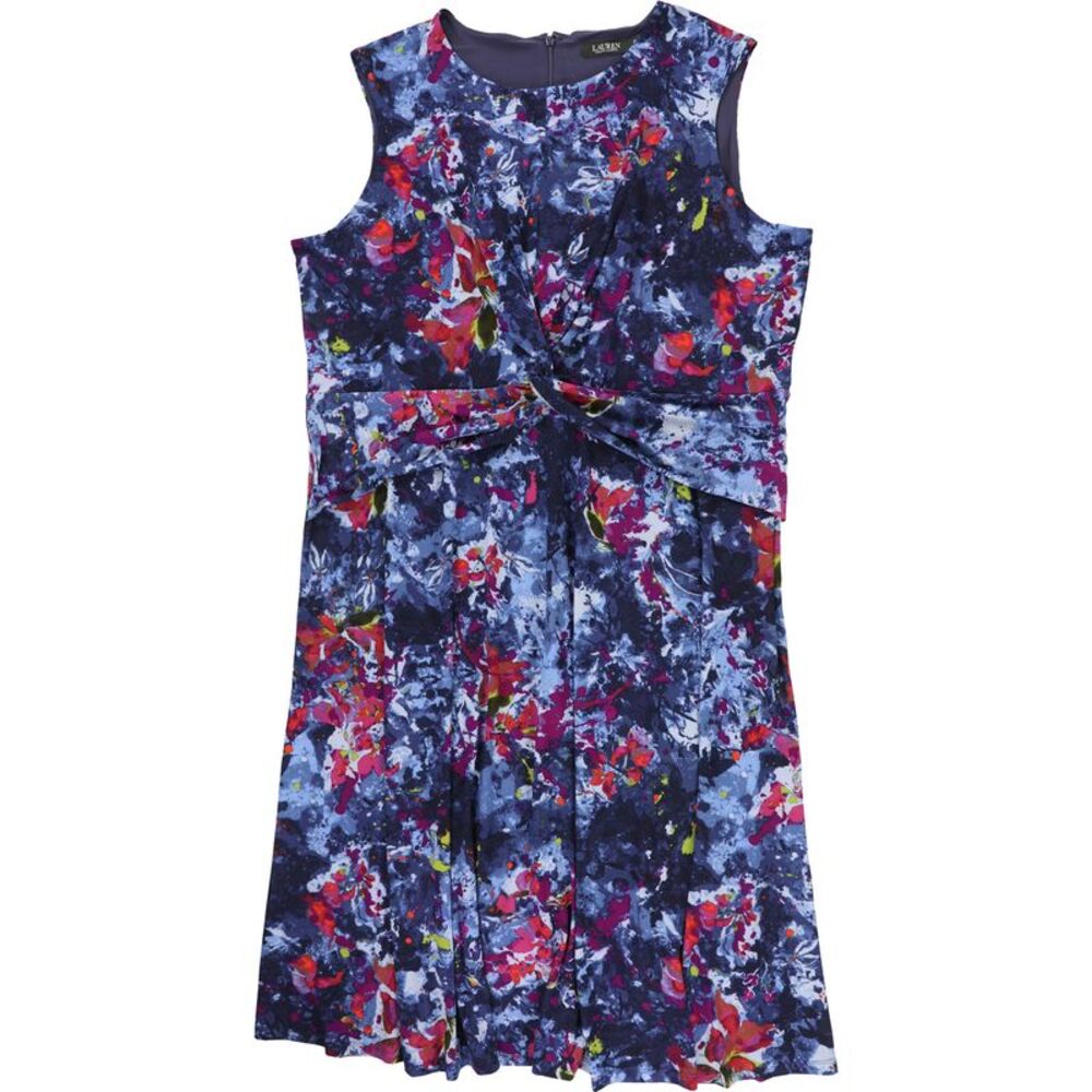 Ralph Lauren Womens Plus Size Twist-Front A-line Dress, NWT